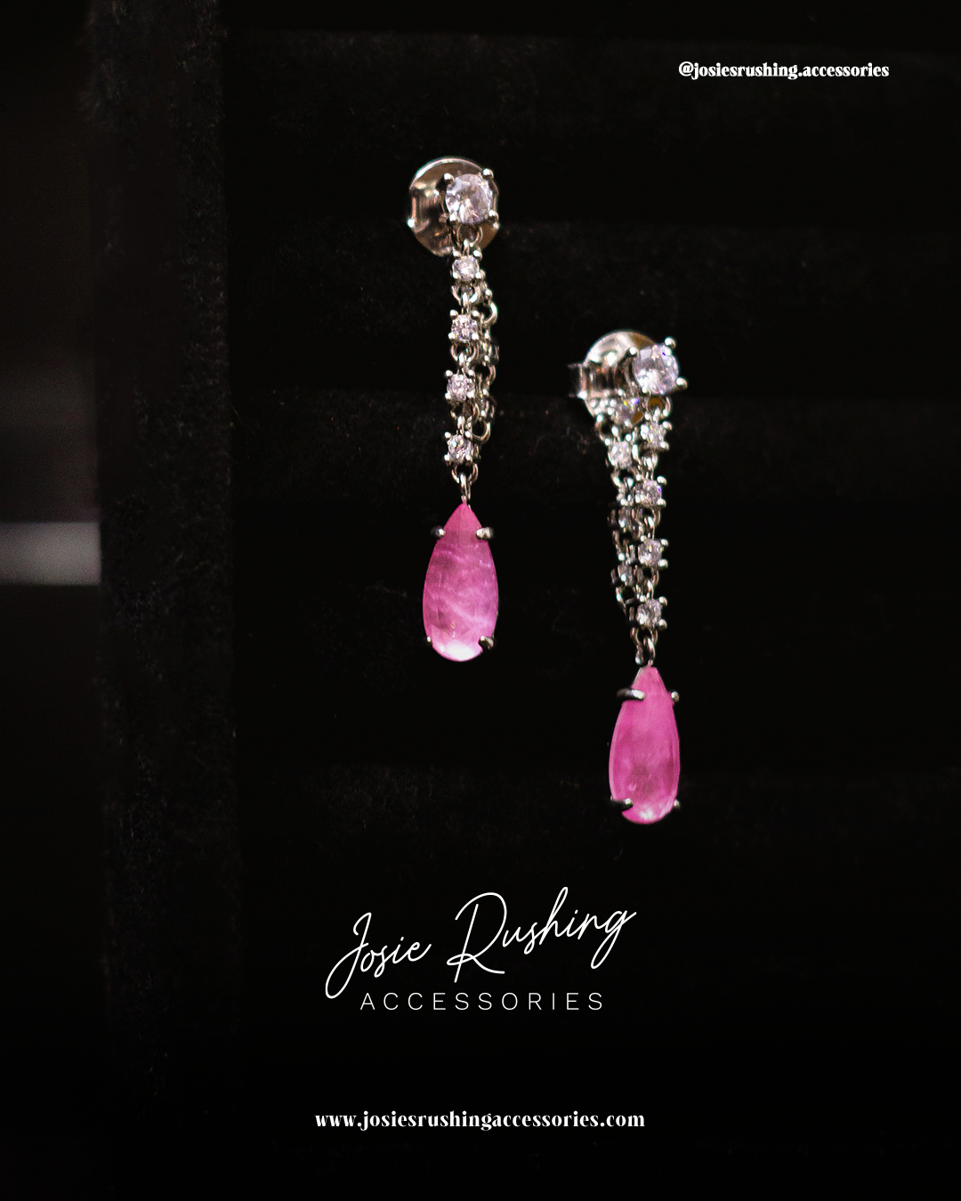 Pink sapphire cascade earrings