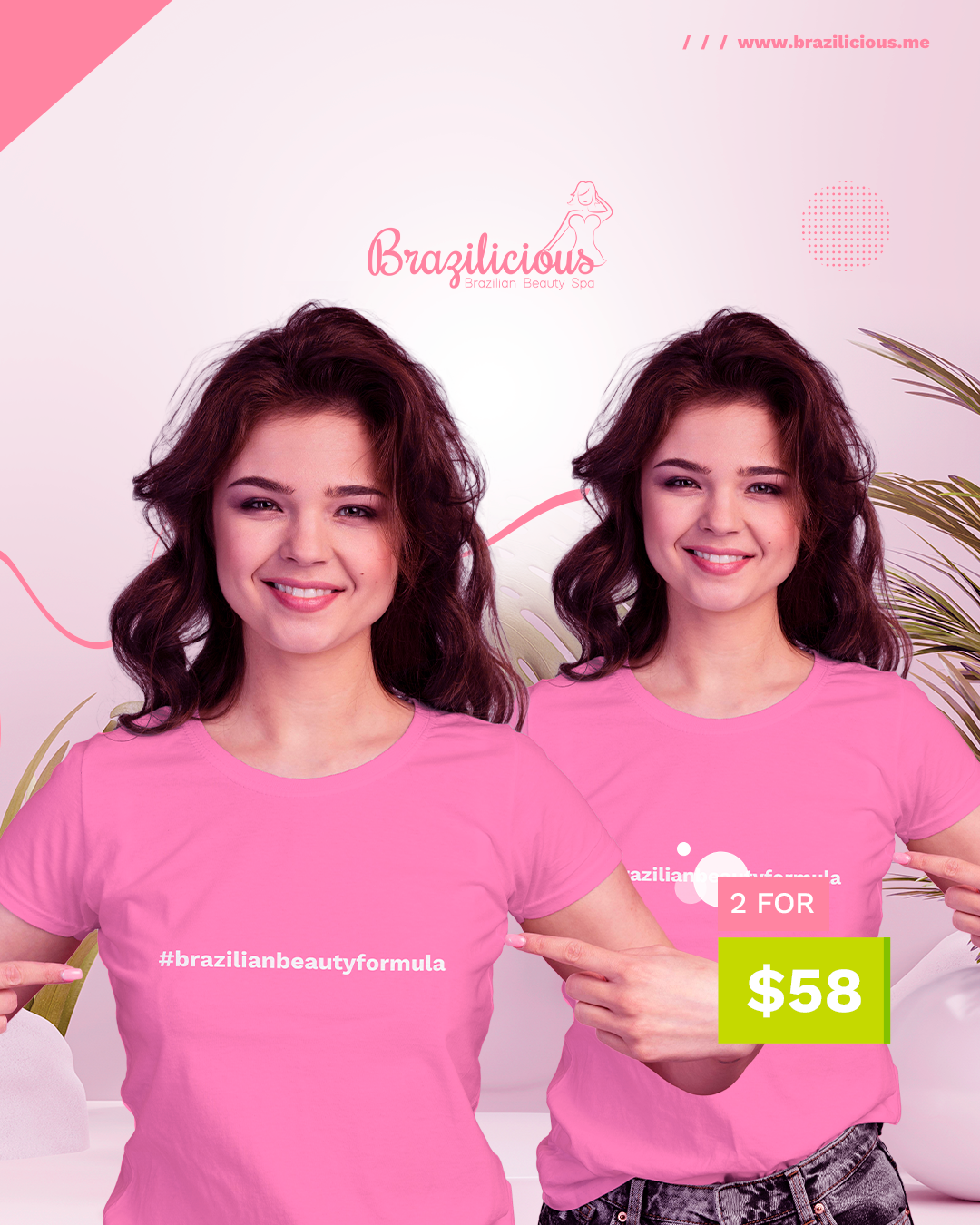 T-Shirt #brazilianbeautyformula - Combo 2 units